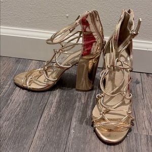 Rose gold chunky heels never worn